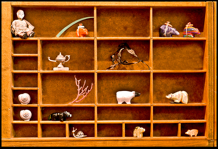 photograph of printing tray with miniatures